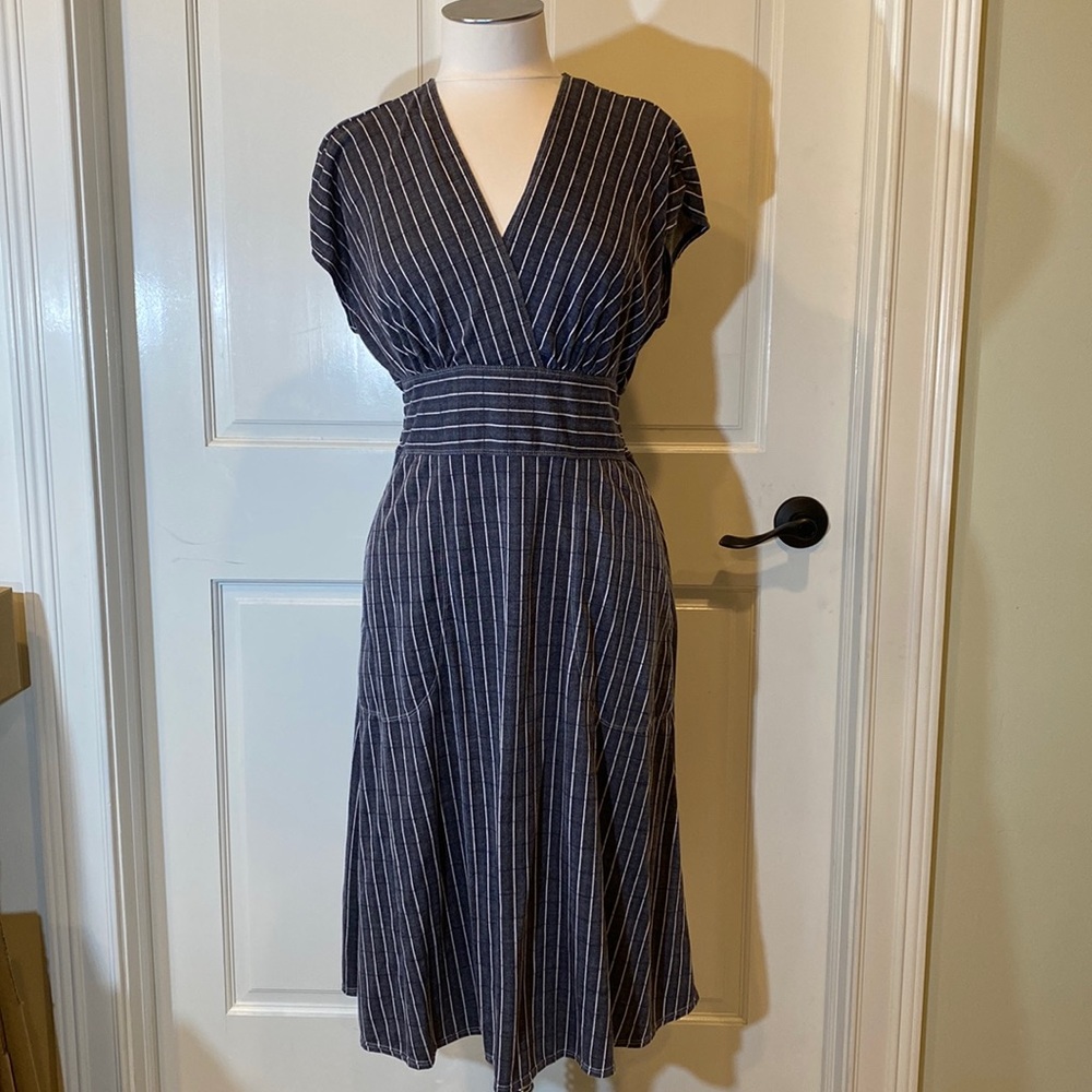 Stripe Surplice Dress